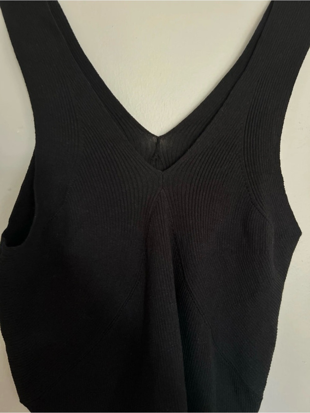 Cider Black Ribbed V-Neck Tank Top